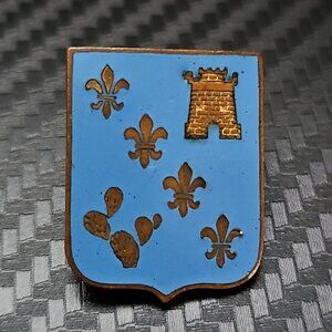 Army Crest DI DUI SB Screwback WW2 129th Infantry Regiment Robbins